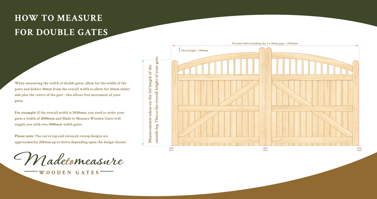 Double Spindle Bow Top Made to Measure Wooden Gate