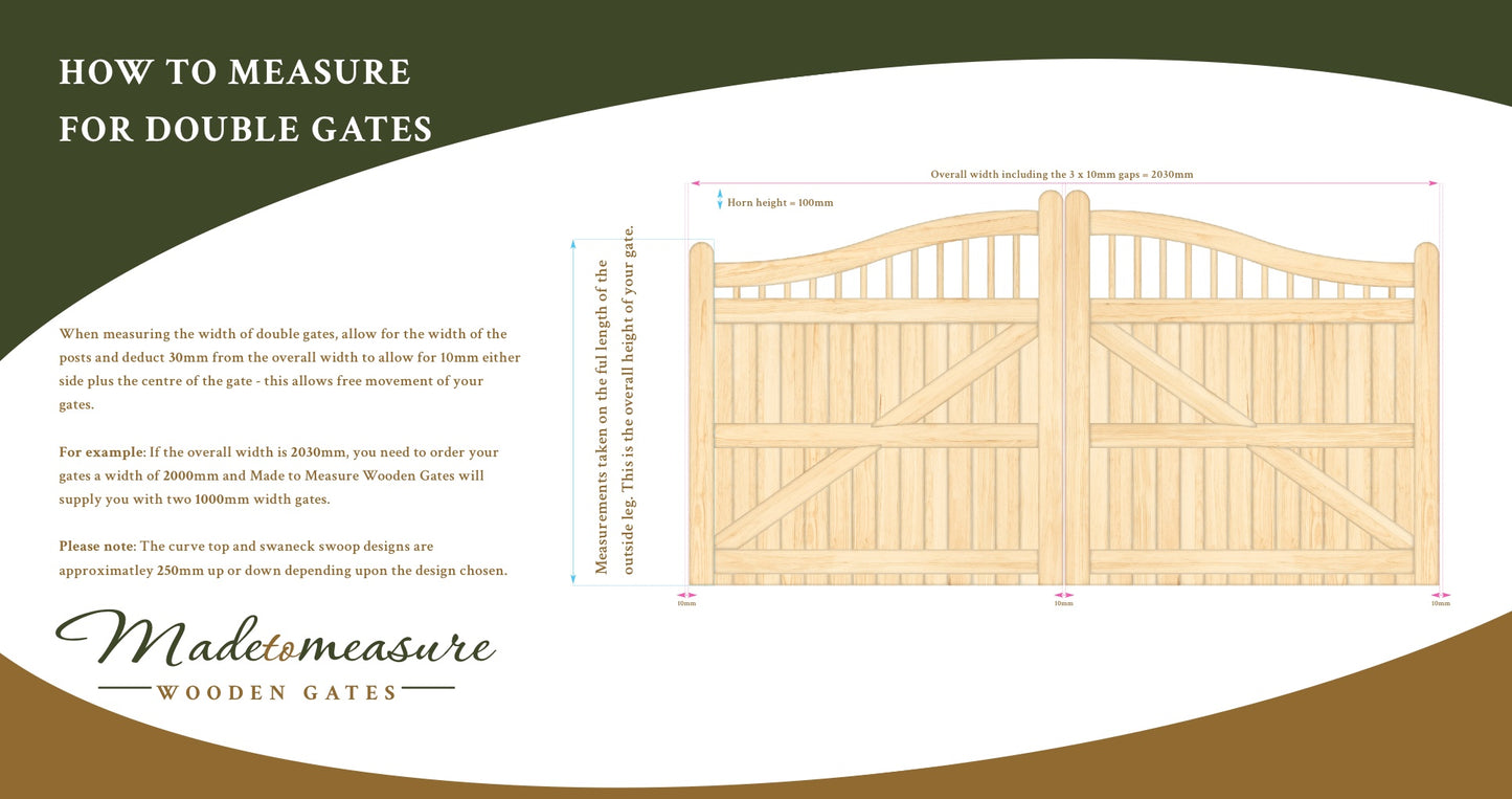 Double Spindle Swan Top Made to Measure Wooden Gate