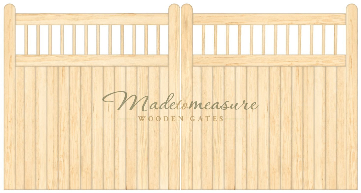 buy online made to measure double flat top wooden gates