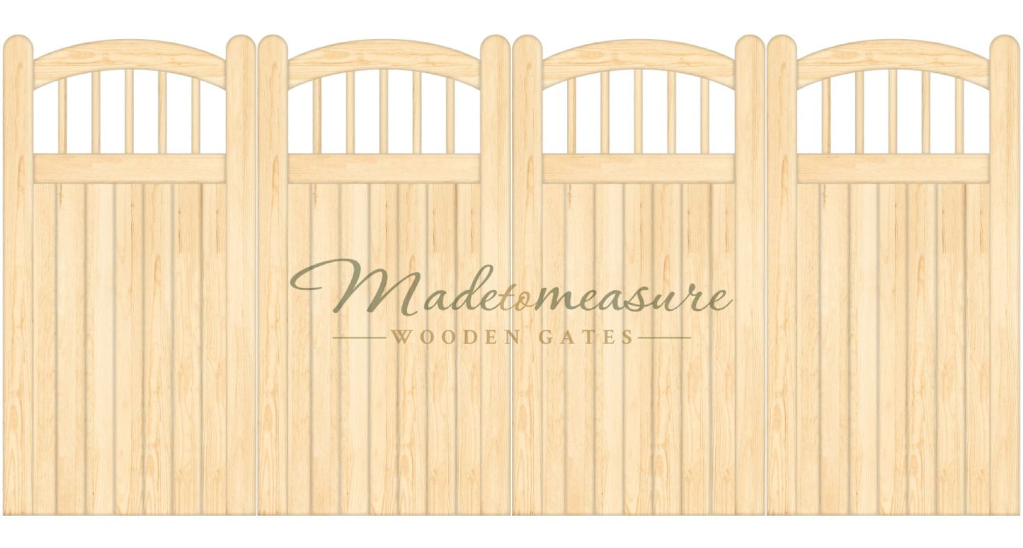 order online made to measure trifold double bow top wooden gates