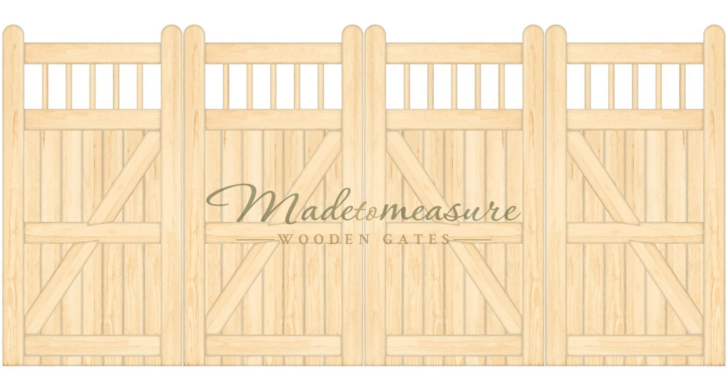 buy online made to measure trifold double flat top wooden gates