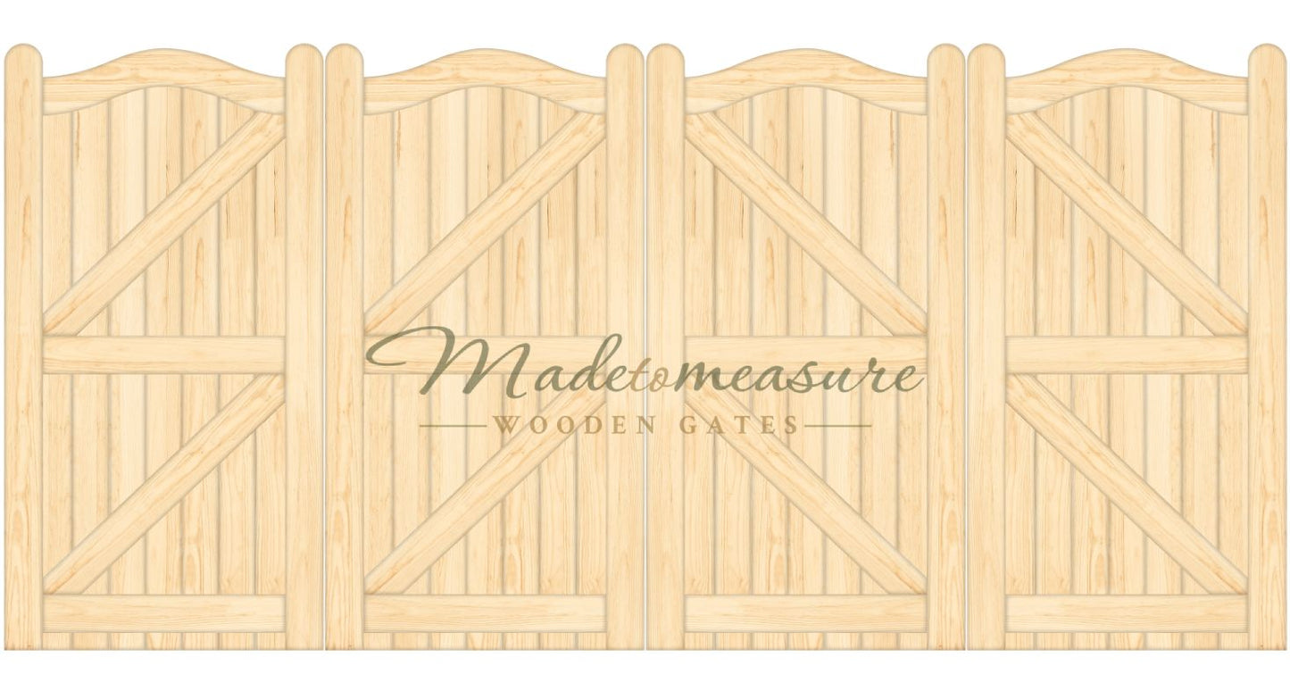 order online made to measure trifold double swan top wooden gates