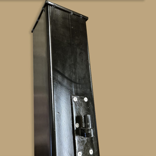 Black Galvanised Steel 100mm X 100mm Post