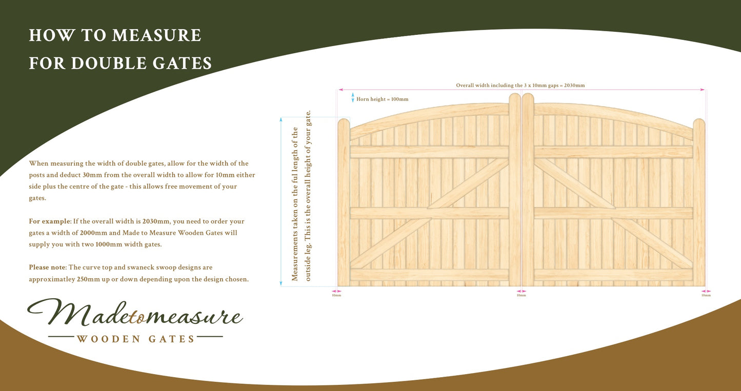 Double Bow Top Made to Measure Wooden Gate