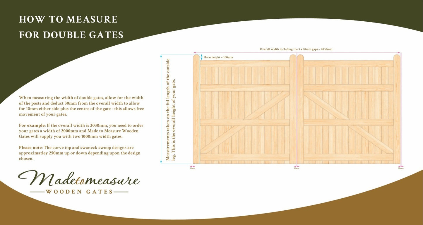 Double Flat Top Made to Measure Wooden Gate