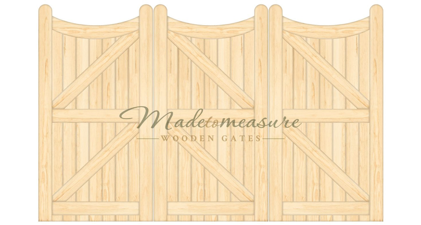 buy online made to measure bifold double flat top wooden gates