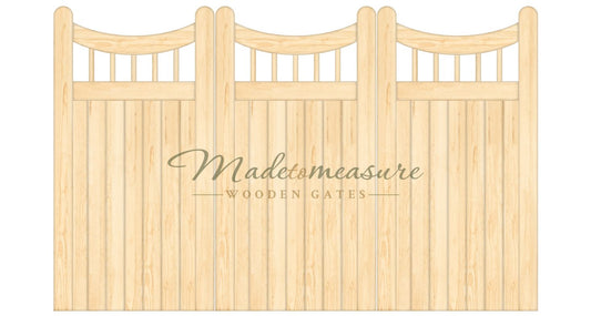 buy online made to measure bifold double flat top wooden gates