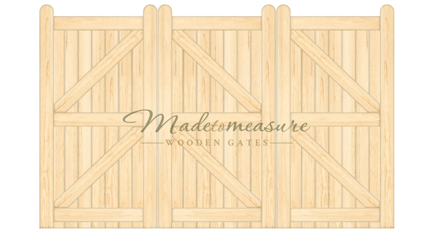 buy online made to measure bifold double flat top wooden gates