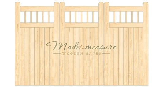 buy online made to measure bifold double flat top wooden gates