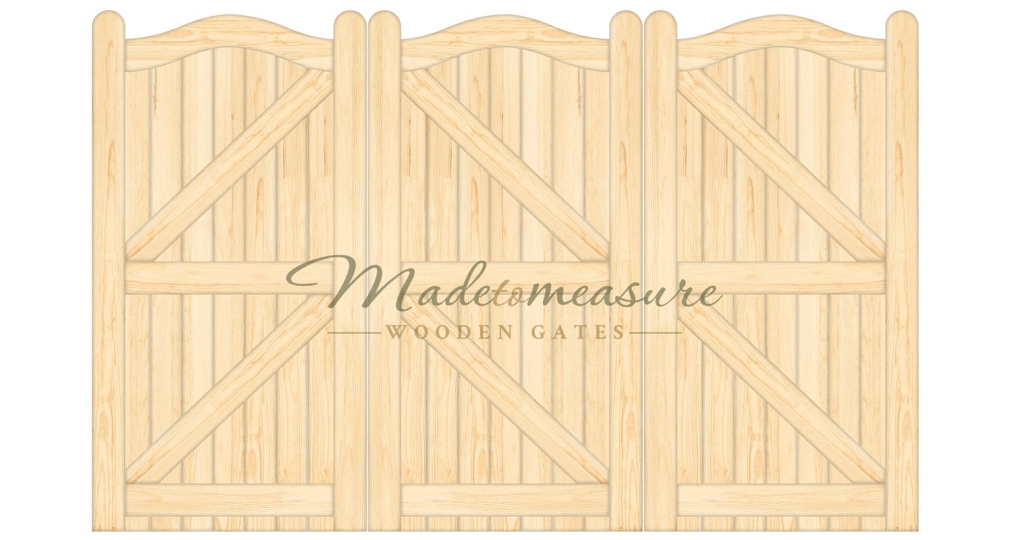 buy online made to measure bifold double swan top wooden gates