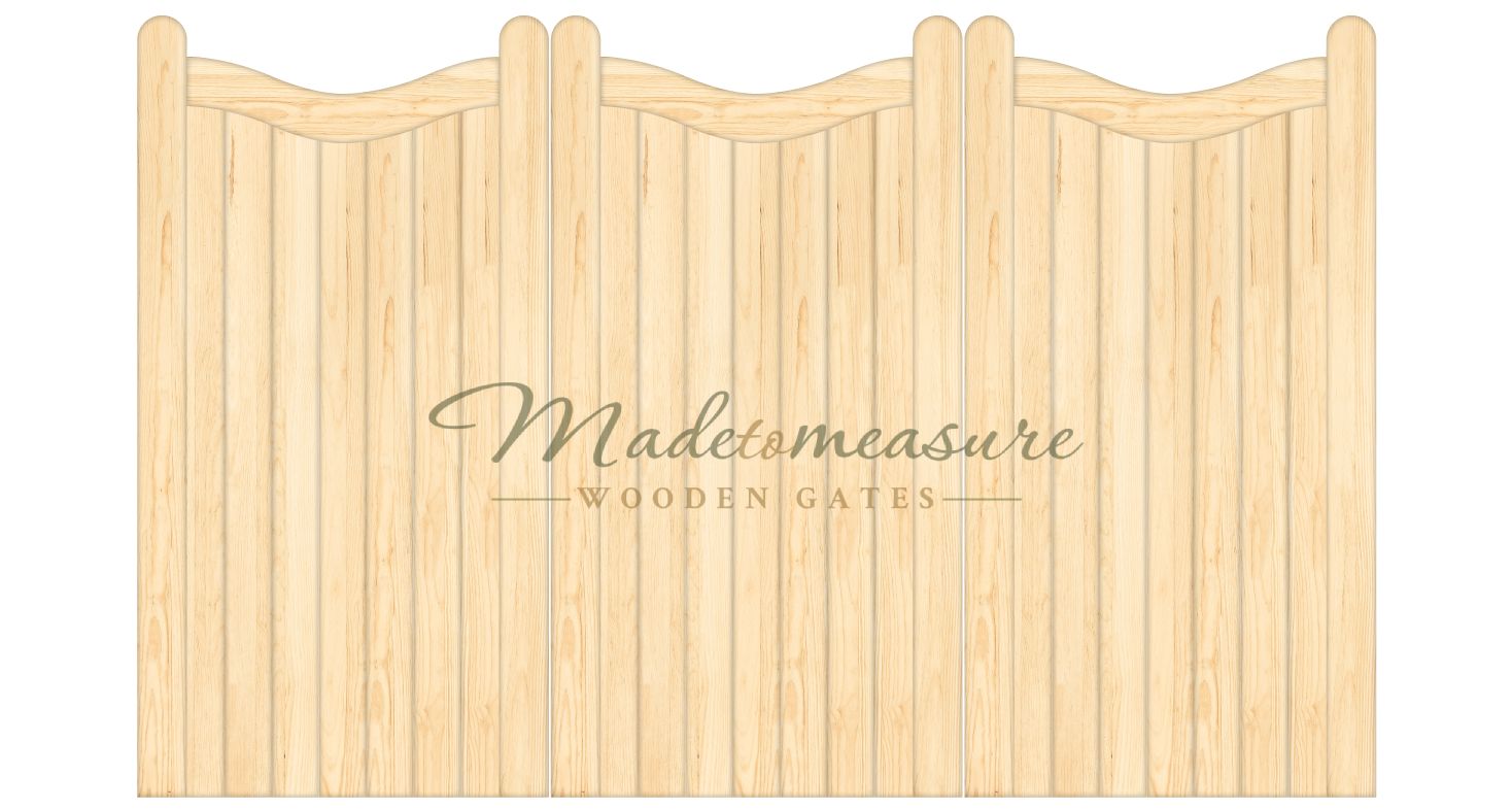 buy online made to measure bifold double flat top wooden gates