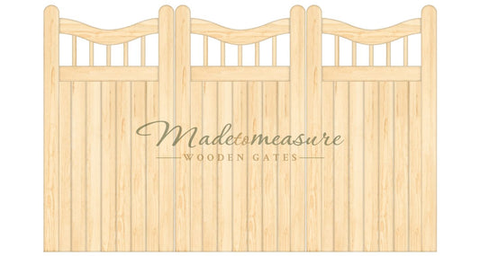 buy online made to measure bifold double flat top wooden gates