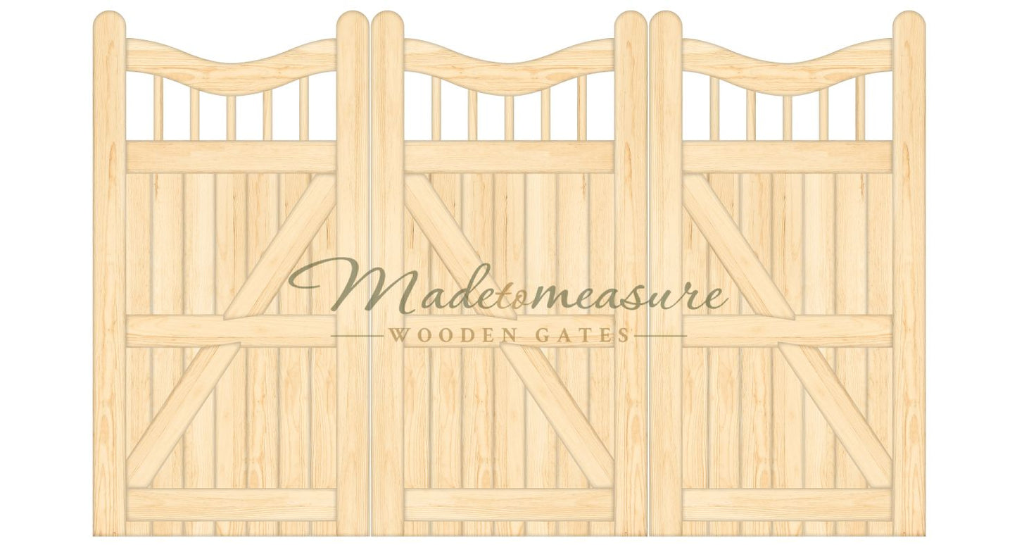 buy online made to measure bifold double flat top wooden gates