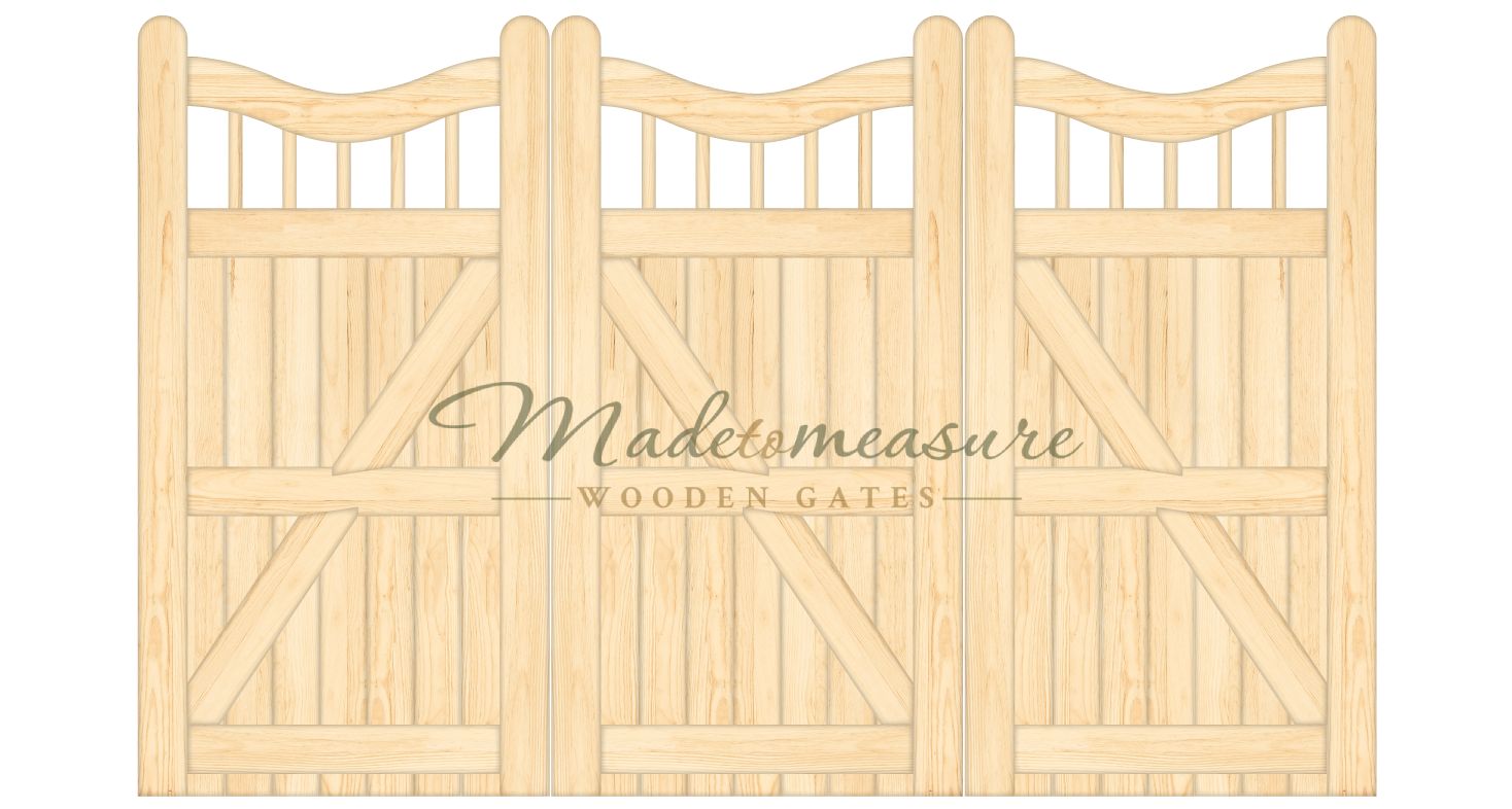 buy online made to measure bifold double flat top wooden gates