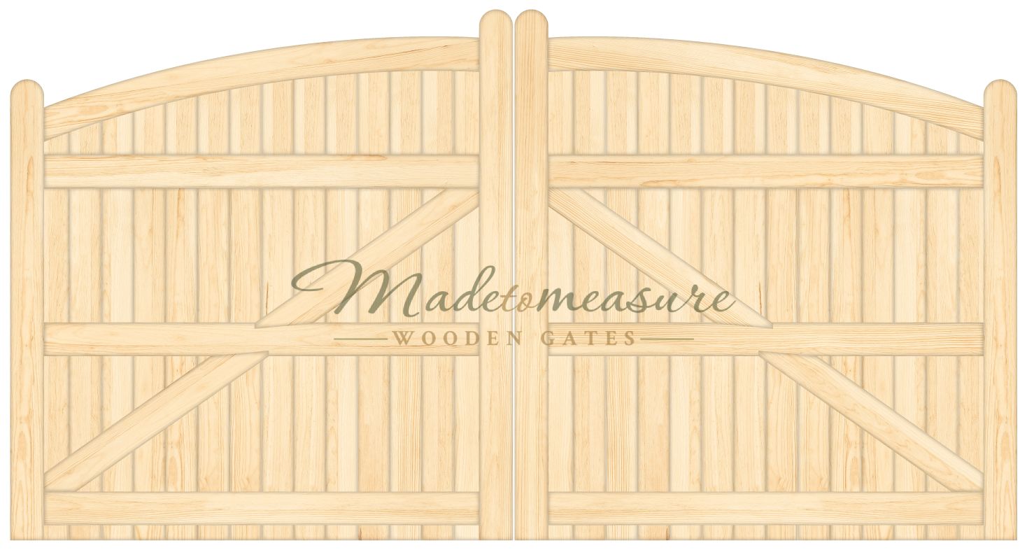 order online made to measure double bow top spindled wooden gates