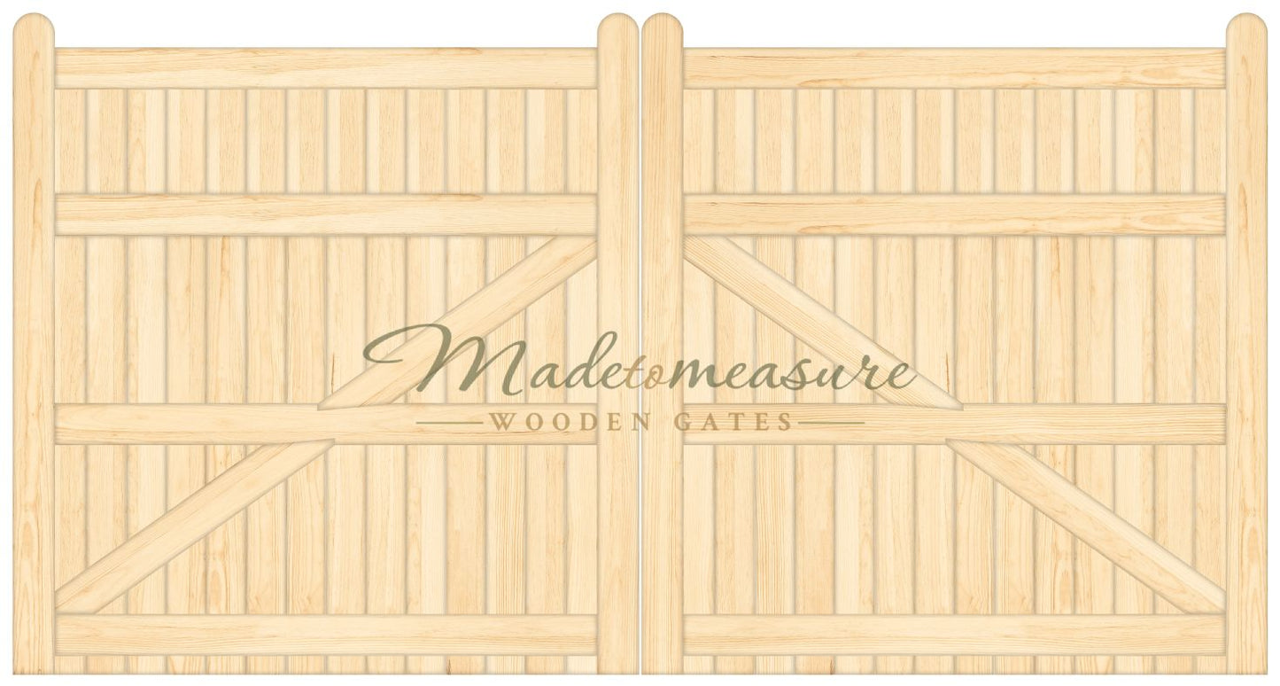 buy online made to measure double flat top wooden gates