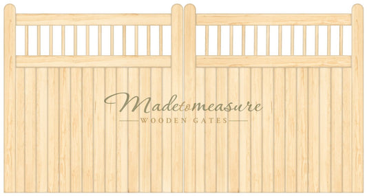 buy online made to measure double flat top wooden gates