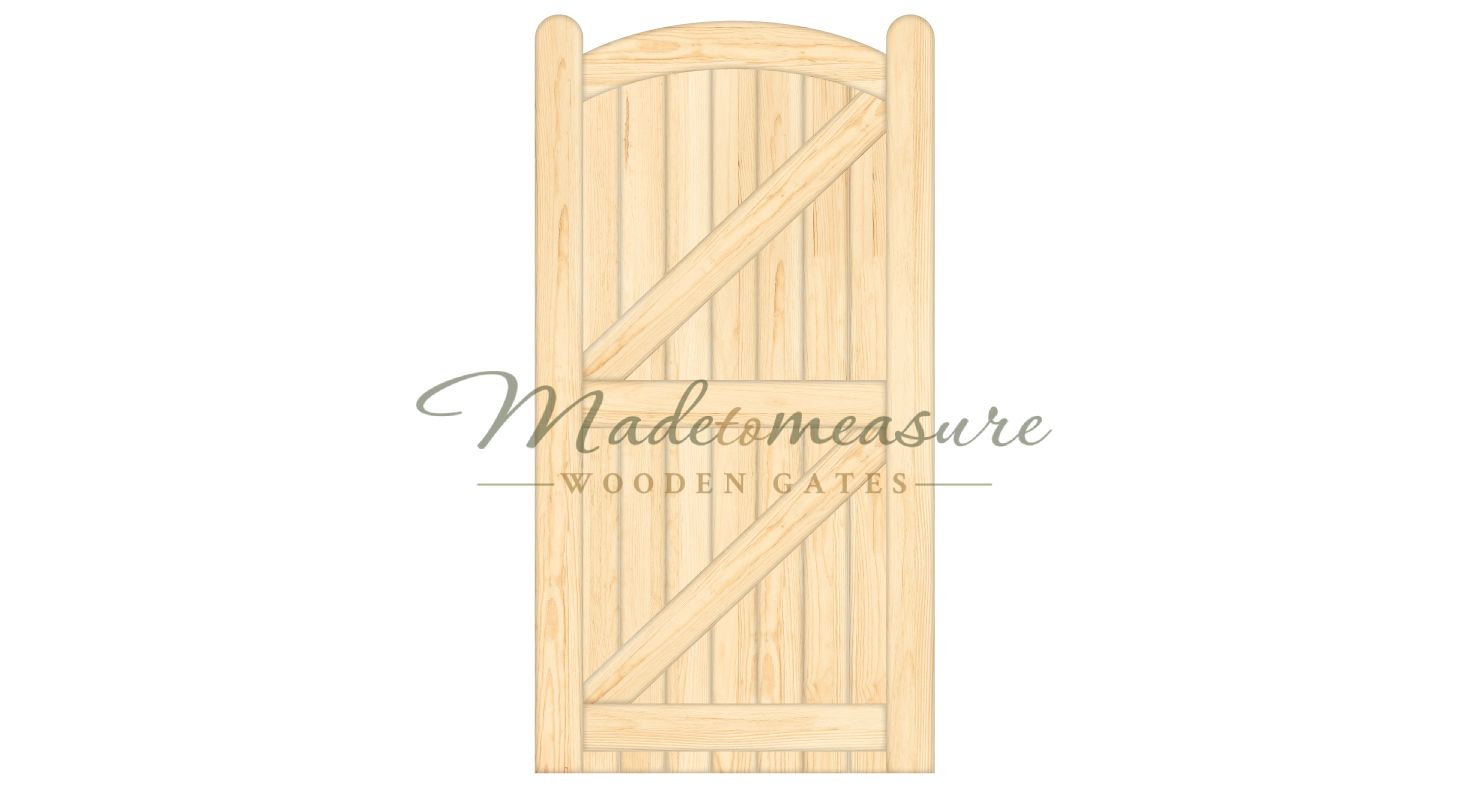 order online made to measure single bow top wooden gates