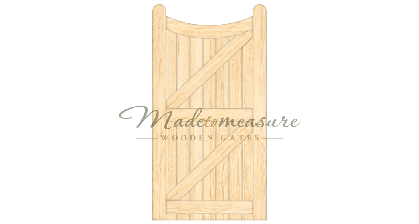 buy online made to measure single bow top inverted wooden gates