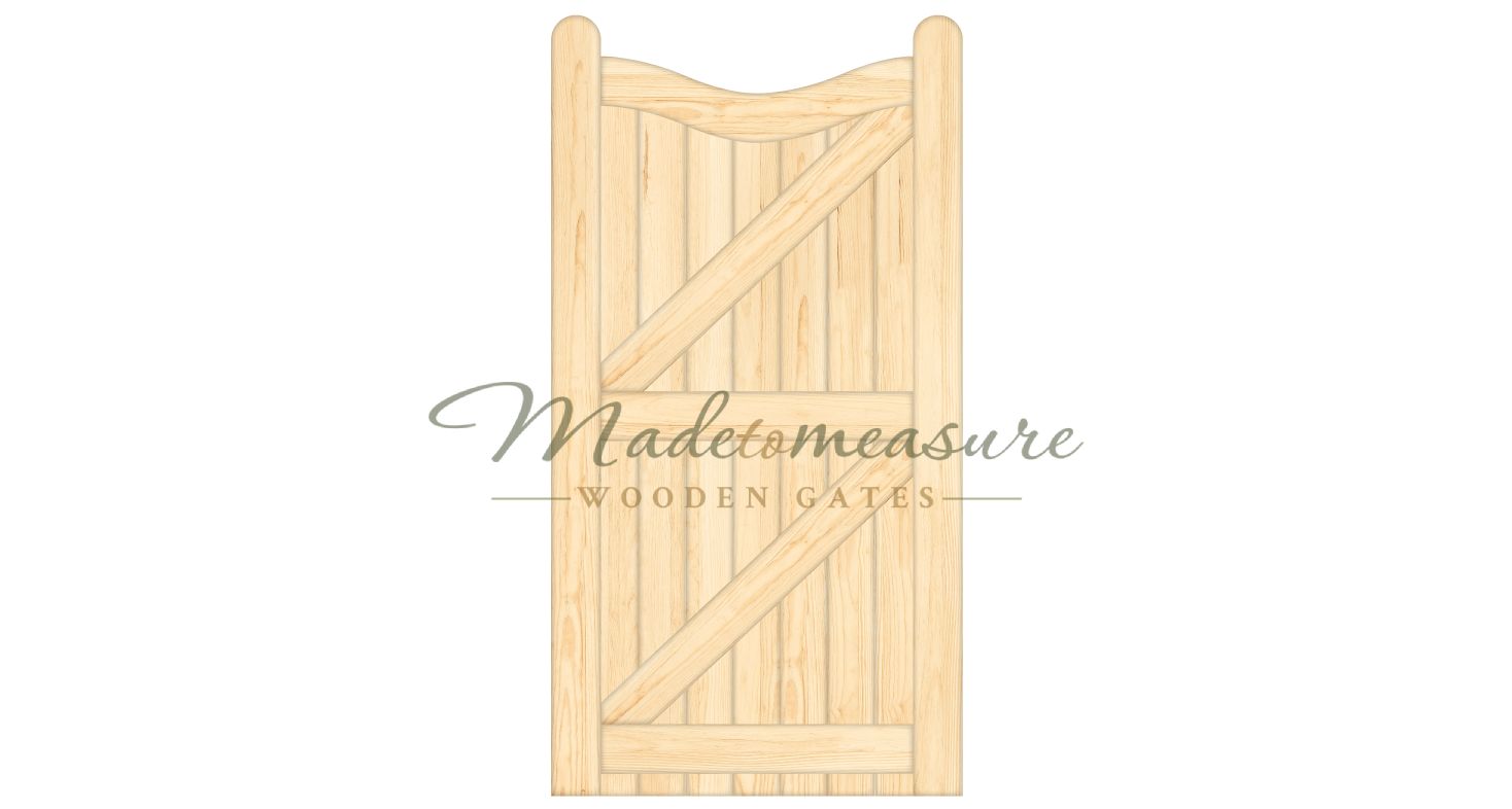 buy online made to measure single swan neck top inverted wooden gates