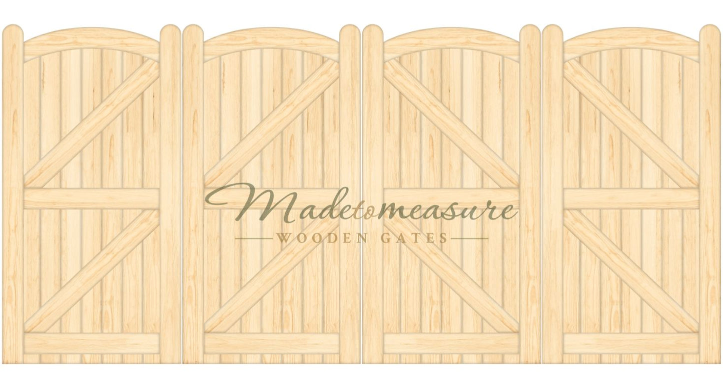 order online made to measure trifold double bow top wooden gates