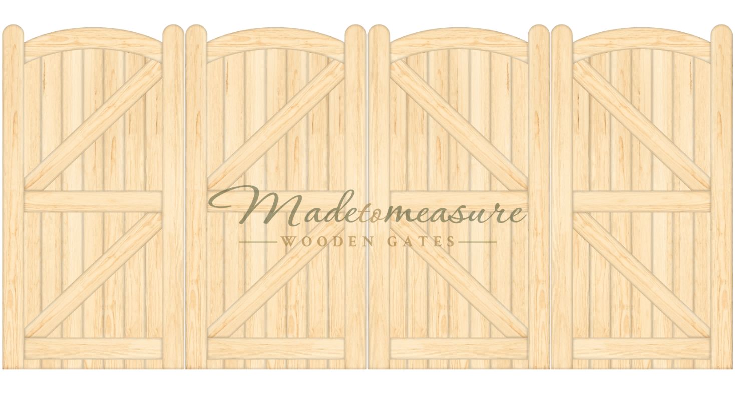 order online made to measure trifold double bow top wooden gates