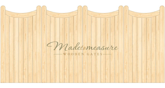 buy online made to measure inverted trifold bow top wooden gates