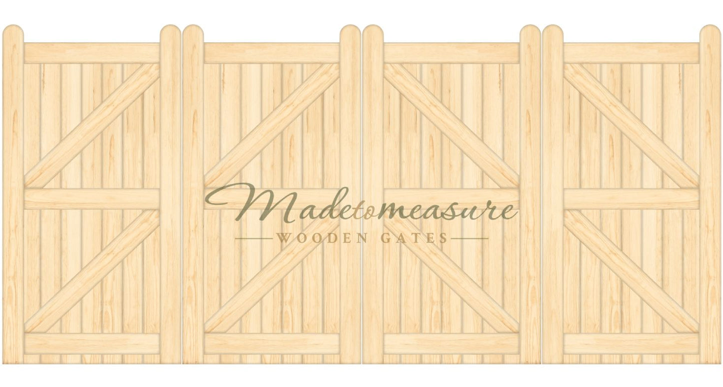 buy online made to measure trifold double flat top wooden gates