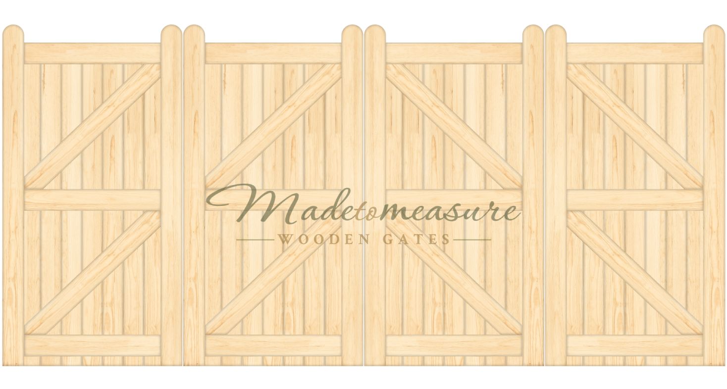 buy online made to measure trifold double flat top wooden gates