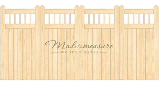 buy online made to measure trifold double flat top wooden gates