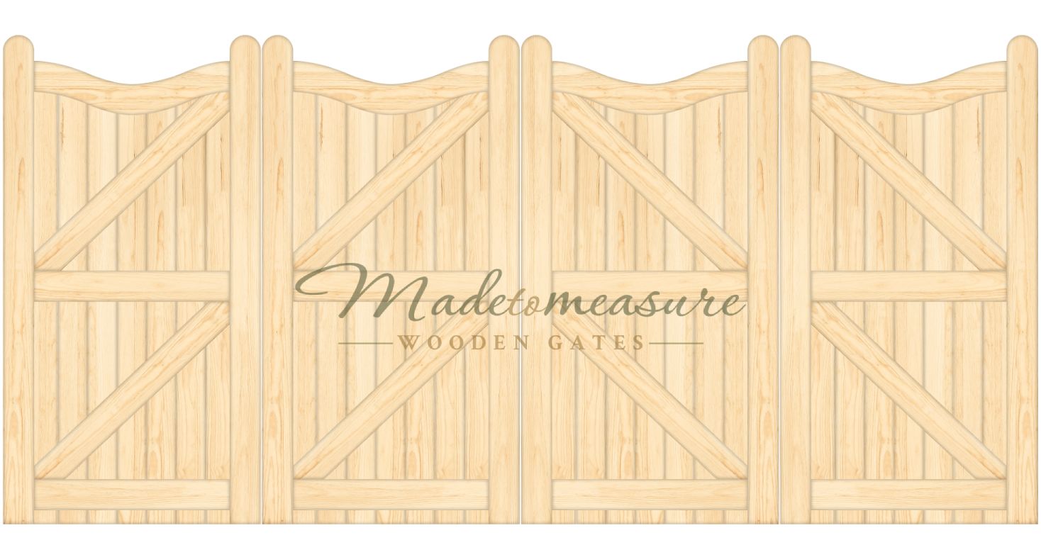 buy online made to measure trifold double swan neck wooden gates