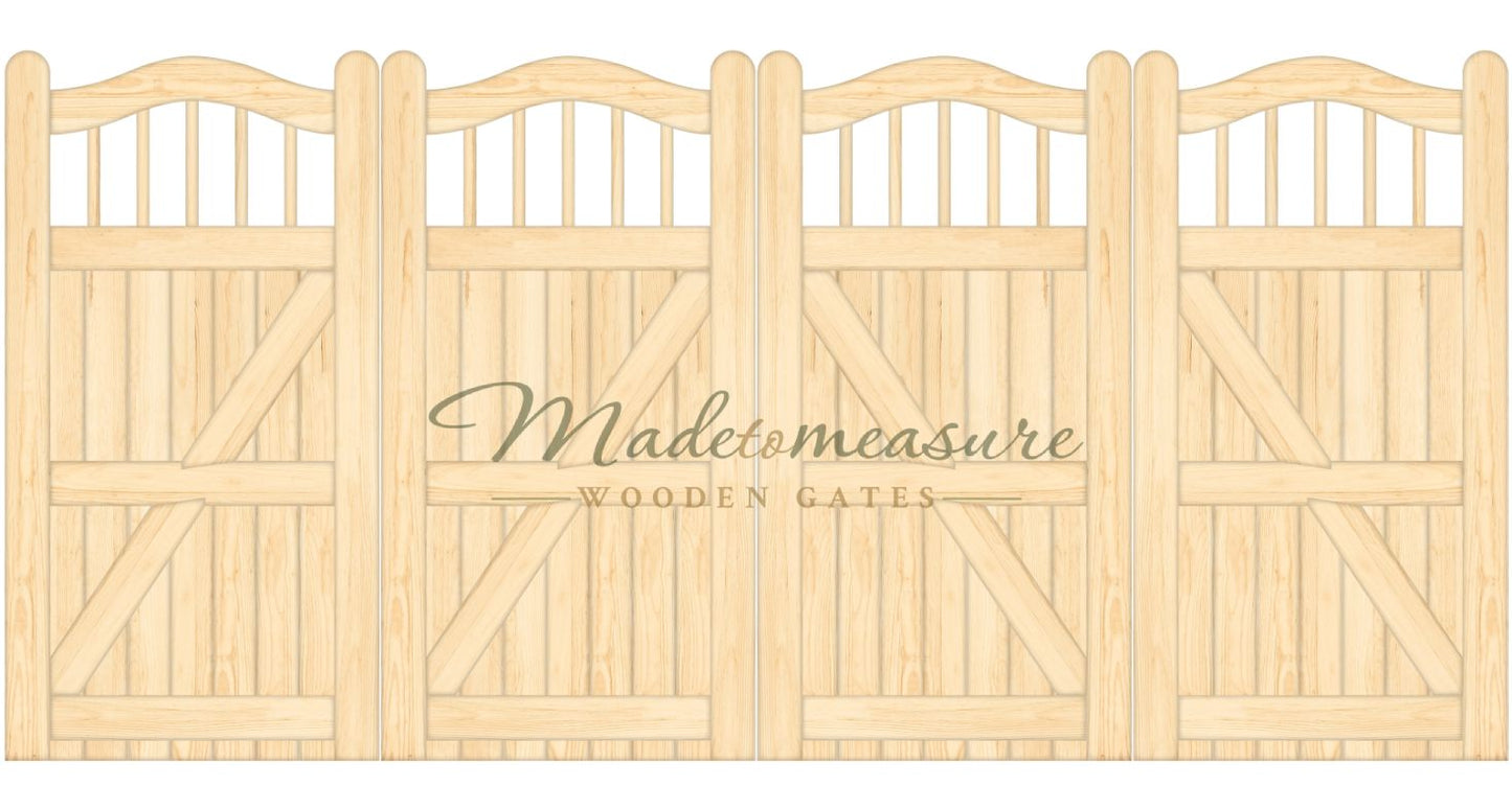 order online made to measure trifold double swan top wooden gates