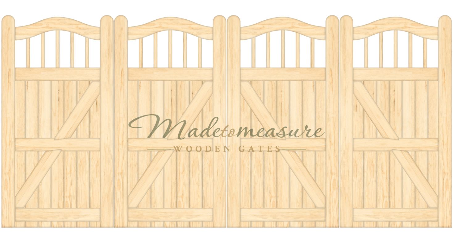 order online made to measure trifold double swan top wooden gates