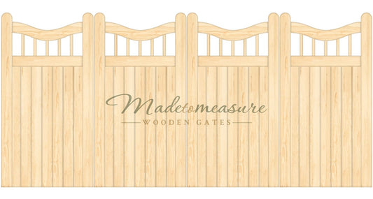 buy online made to measure trifold double swan neck wooden gates